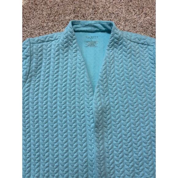 TALBOTS Cardigan Sweater/Blazer;, size 3X; SOFT; Teal Blue lightweight layer - Picture 4 of 11